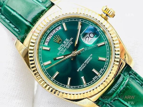 DR Factory Rolex Day date Green Version Copy Watch Swiss 2836 Movement 1