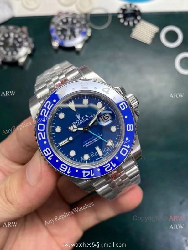 2021 New! Super Clone Rolex Wildman GMT-Master II 116710LN Stainless Steel 904L Blue Dial Oyster Bracelet Swiss 3186 1