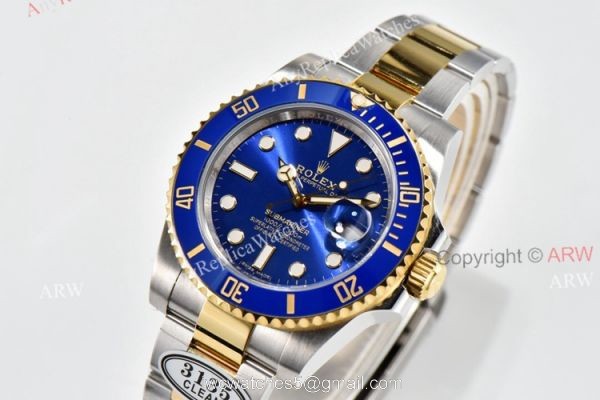 Clean Factory Rolex 116613 LB Rolex Smurf Submariner Stainless Steel Gold Superclone Watch 1