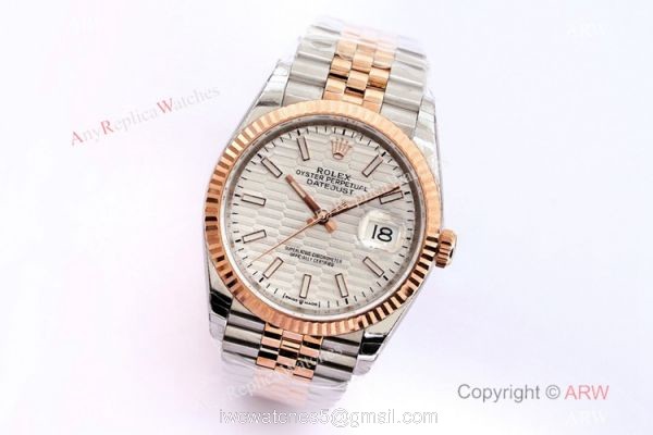 (EW)2021 New Rolex Datejust 36 EWF 3235 Watch Two Tone Rose Gold Silver Motif Dial 1
