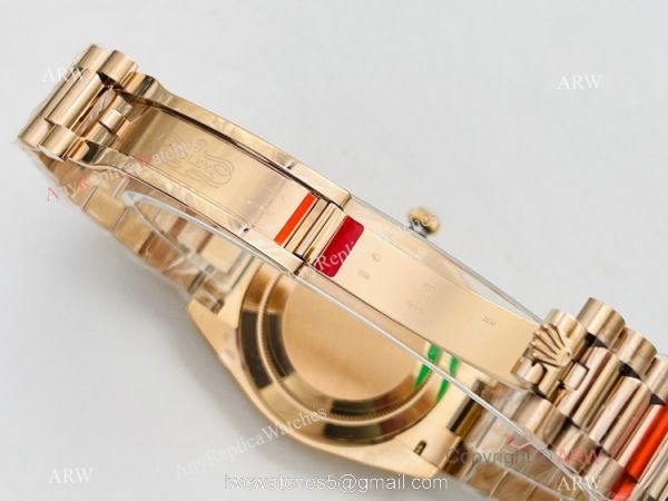 EW Factory V2 Rolex Day-Date 40mm 3255 Olive Green Rose Gold President Watch with NFC card 1