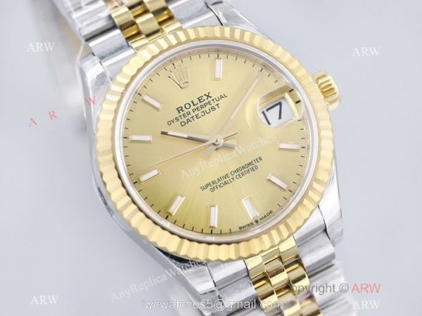 (EW)Swiss Grade Rolex 31-Datejust Jubilee Watch Champagne Dial 1