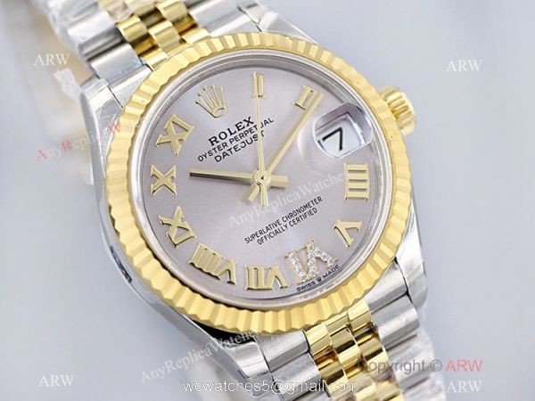 (EW)Swiss Grade Rolex 31-Datejust Jubilee Watch IV Diamond Gray Dial 1