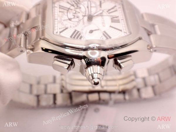 Clone Cartier Roadster de Stainless Steel Chronograph Watch 45mm Swiss Grade Case 1