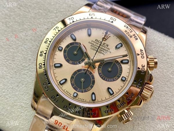 Swiss Copy Rolex Daytona Asia7750 Watch All Rose Gold Panda Dial 1