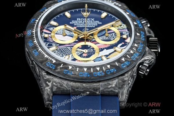 New! TW Factory Rolex Daytona Carbon Motley 7750 Chrongraph Watch Blue Oysterflex Strap 1