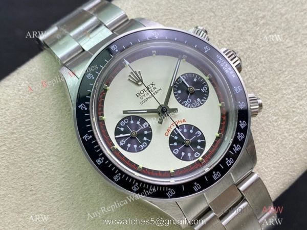 NEW! Swiss 7750 Rolex Daytona Paul Newman Cream Dial Black Bezel Watch Vintage Daytona 1