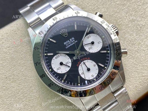 Swiss Replica Rolex Paul Newman Daytona A7750 Stainless Steel Watch Vintage Rolex Wrist 1