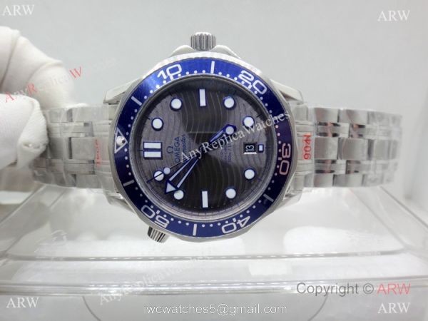 New Replica Omega Seamaster Diver 300m Watch Stainless Steel Case Blue Bezel 1