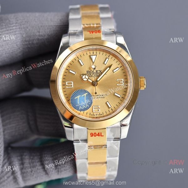 Swiss Quality Rolex Explorer Two Tone 41mm Watch Citizen 8215 Movement 1