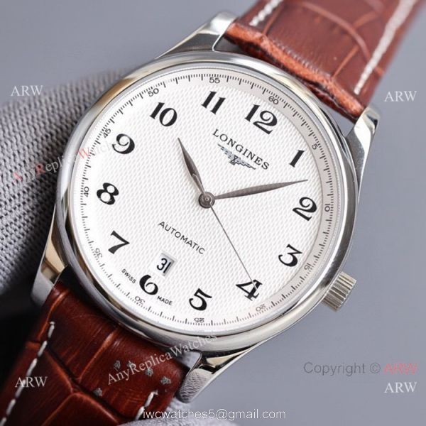 Swiss Quality Longines Master 40mm Leather Strap Arabic Numerals 8215 Movement 1