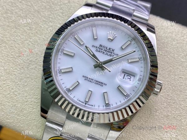 NEW Clean Factory Rolex Datejust II 41 3235 904L White Dial Oyster Bracelet Clean Datejust Watch 1