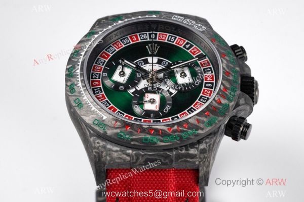 Super Clone Rolex Diw Daytona Noob Factory Red Nylon Strap Poker Dial Swiss 4130 Movement 1
