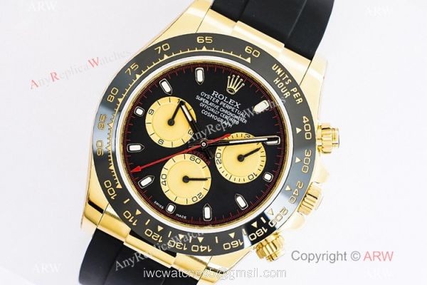 (EW) Swiss Rolex Daytona Newman Dial Yellow Gold Oysterflex Watch EW Factory 7750 1