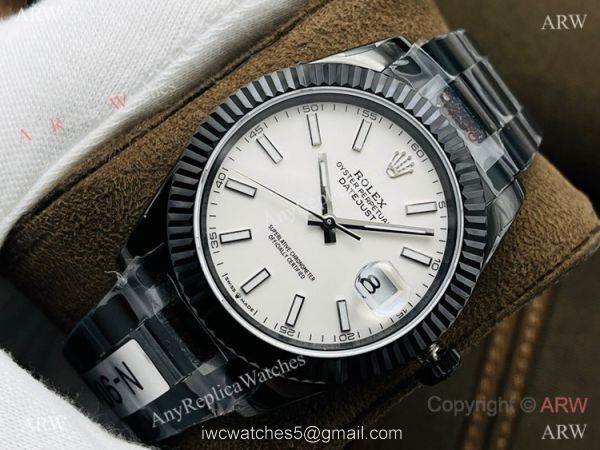 Swiss Copy Rolex Datejust 41 Black Venom DR Factory 2824 Watch BlackSteel White Dial 1