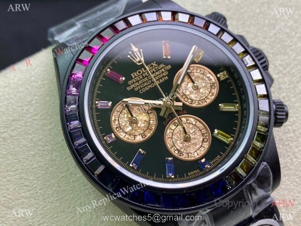 (2022 New) IPK Factory Rolex Daytona Blaken DLC Coated White Black Dial Watch Swiss 7750 Movement 1