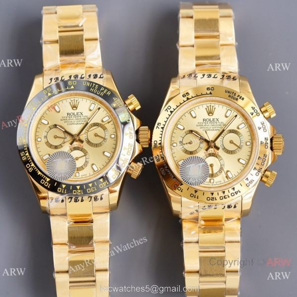 Swiss Quality AAA Replica Rolex Daytona Citizen 8215 Watch All Gold 40mm 1