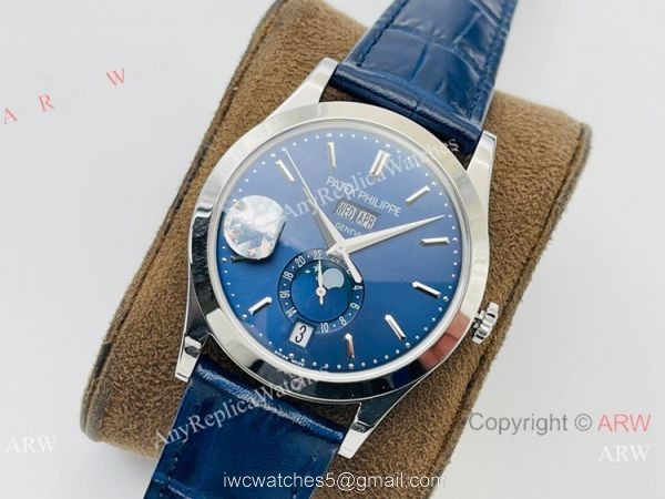 ZF Patek Philippe Calatrava Perpetual Calendar Cal 324 S QA LU 24H303 Watch Blue Dial 1