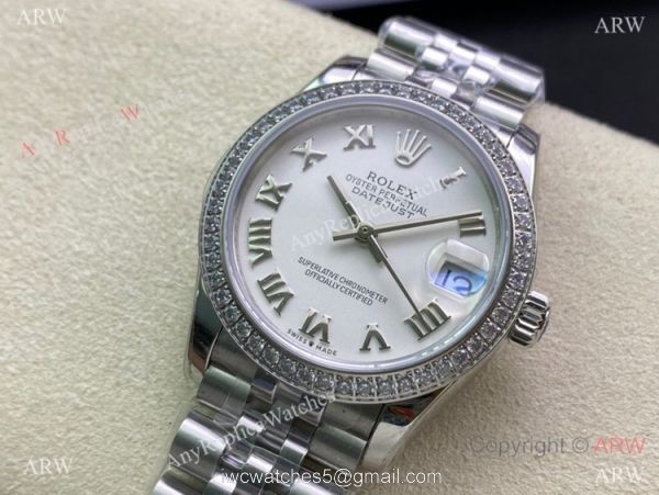 Swiss Copy Rolex Datejust 31mm Diamond Bezel watch with Jubilee Band 1