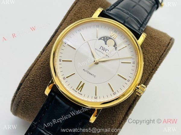 Swiss Replica IWC Portofino Moon watch IWS Factory Cal.35800 Yellow Gold Case 40mm 1