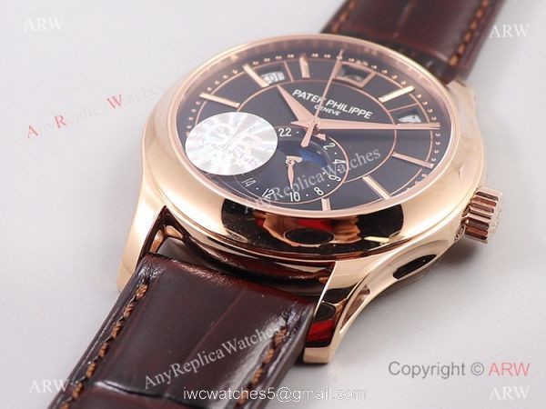 GR factory Patek Philippe Annual Calendar GR V2 Rose Gold Black Watch Super Clone 1