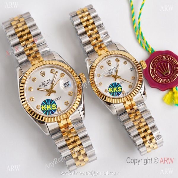 Replica ROLEX Datejust 2-Tone 28mm/36mm Citizen 8215 Watch 1