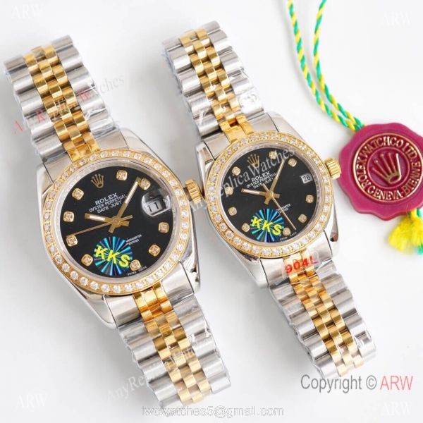 Replica Rolex Datejust Two Tone Diamond Watch Citizen 8215 Movement 1