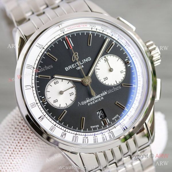Swiss Replica Breitling Premier BLS A7750 Chrono 42mm Watch White Sub-dials 1