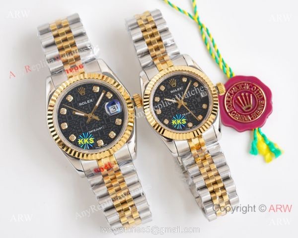 Knock-off ROLEX Datejust Two-Tone White Dial 28mm/36mm Watch Citizen 8215 1