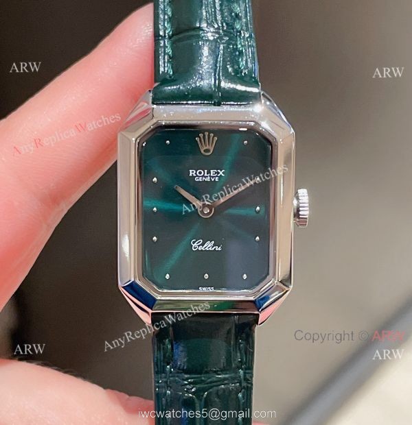 Replica Rolex Cellini Stainless Steel Case Gray Dial 24mm Lady Watch 1