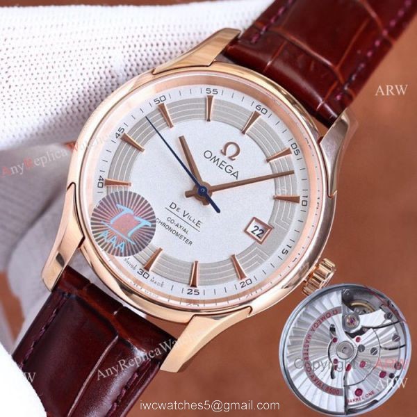Swiss Quality Omega De Ville Prestige Watches Citizen 8215 Rose Gold Case 1