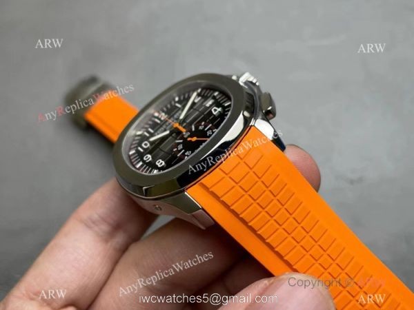 Grade AAA Patek Philippe Aquanaut Chronograph Caliber CH28 Watch Orange Rubber Strap 1