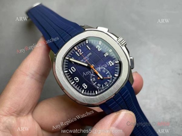 Grade AAA Copy Patek Philippe Aquanaut Chronograph 5968g Watch Blue Rubber Strap 1