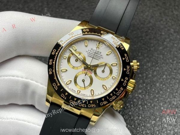 Noob Factory 1:1 4130 Rolex Daytona Oysterflex Strap White Face 40mm 1