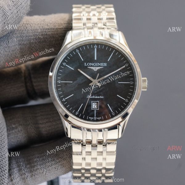 Replica Longines Elegant 316L SS Strap Blue Meteorite Texture Dial Watch 8215 Movement 1