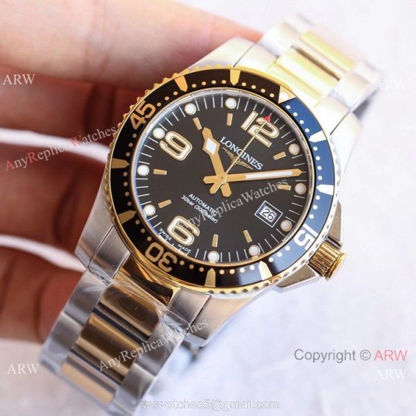 Swiss Replica Longines Hydro conquest TWF 2-Tone Black Dial Watch 1