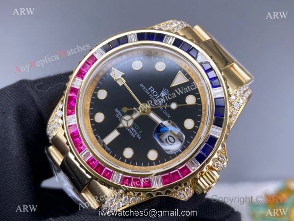 Swiss 3186 Rolex GMT-Master II 116758Saru All Gold Watch Swiss Replica GMTII 1