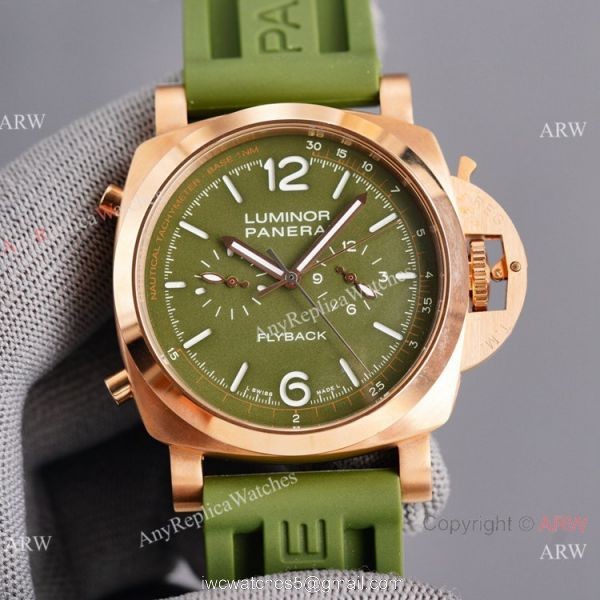 Copy Panerai Luminor Flyback Rose Gold Watch 44mm for Men 1