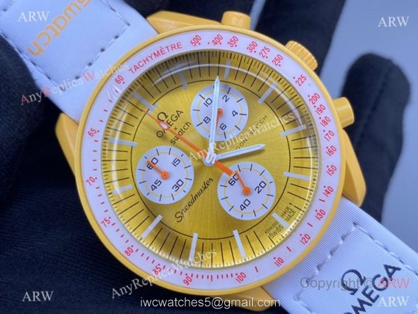 2022 New! Replica Swatch x Omega Mission to SUN Watch Bioceramic lemon case 1