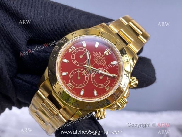 New! Rolex Daytona Chronograph Red Face watch NOOB Factory Swiss 4130 904L 1