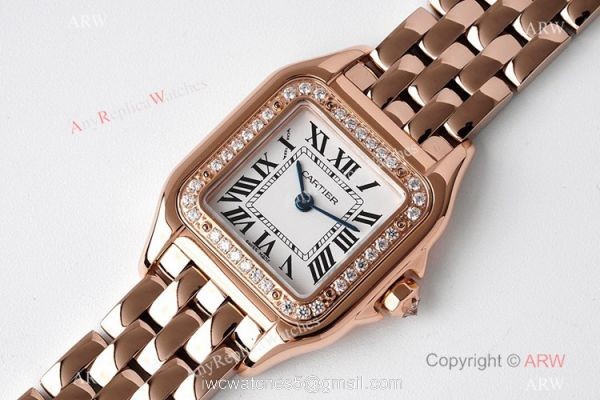 BV Factory Cartier Panthere De Swiss Quartz Watch Rose Gold Diamond Bezel 22mm for Women 1