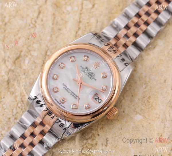 Replica ROLEX Datejust 2-tone White Ladies 31 MM Jubliee Watch 1
