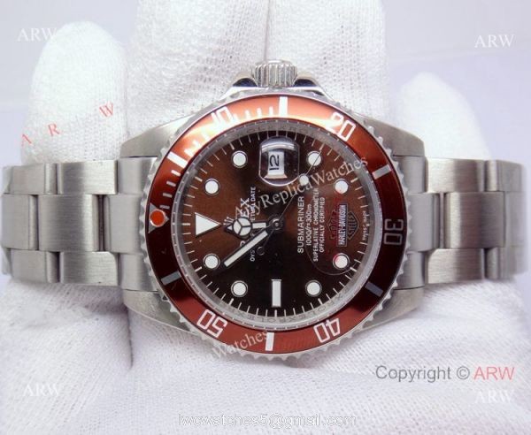 Classic Model Replica Rolex Submariner Brown Face Harley Davidson Edition Watch 2