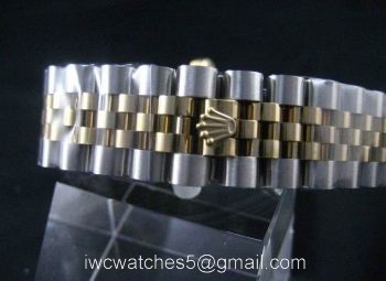 High Quality Rolex Day-date 2-Tone Watch Band Black Face Replica Watch 2