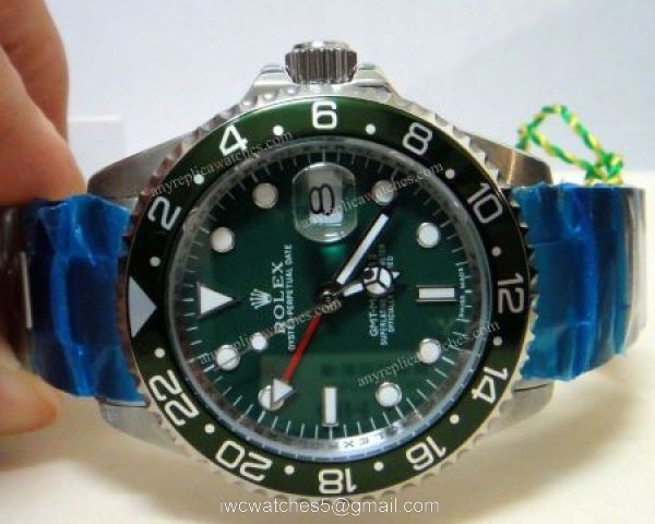 Rolex GMT-Master II Stainless Steel Green Face Green Bezel Mens Watch 2