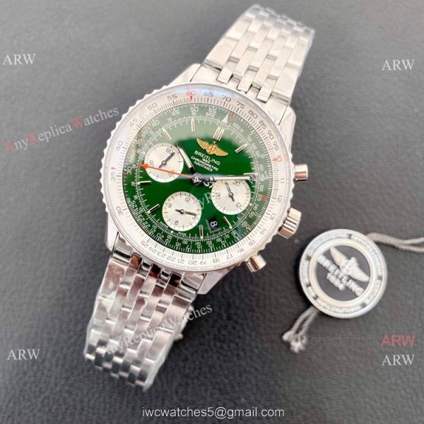 NEW! Swiss 7750 Breitling Navitimer Watch Green Dial Stainless steel 43mm 2