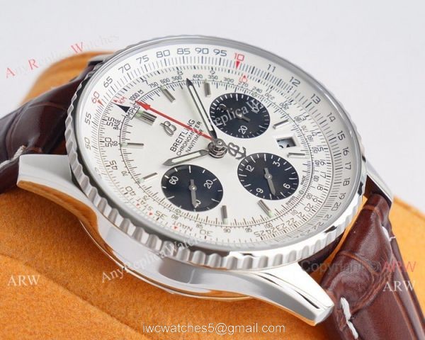 Swiss Grade 1 Breitling Navitimer 01 White Panda Dial Watch Valjoux 7750 Movement 2