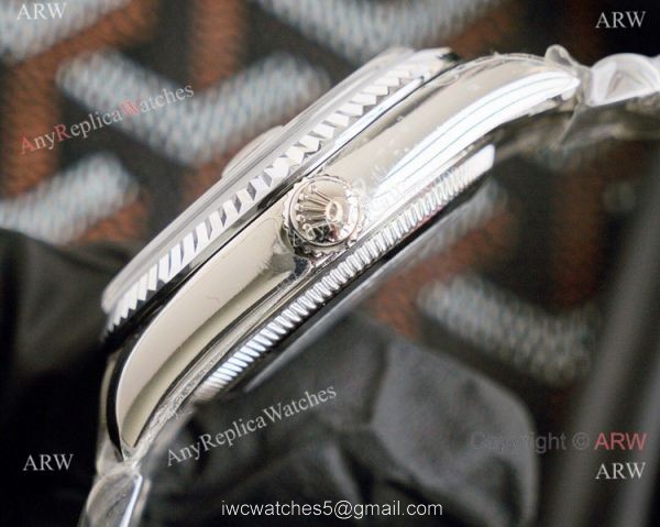 Swiss ETA2836 Rolex DateJust Watch 36mm White Arabic Markers 2