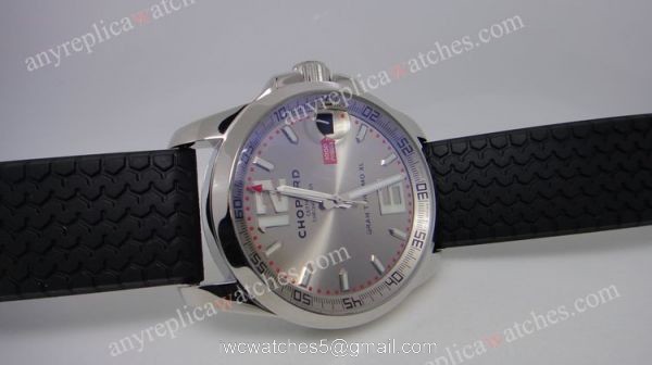 Replica Chopard Gran turismo Watch XL Gray Dial w/rubber band 2