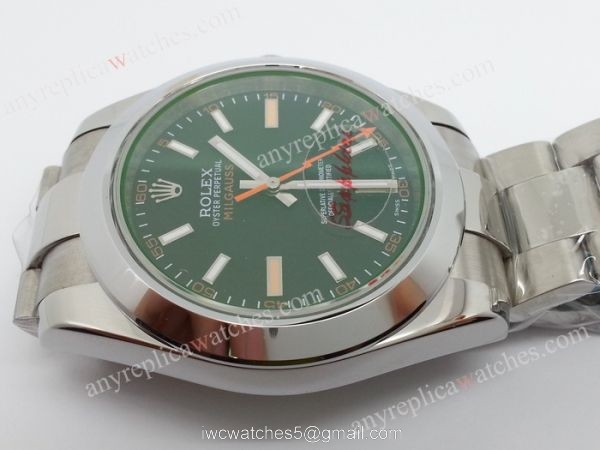 Replica Rolex Milgauss Watch SS w/ Green Crystal Men Watch 40MM 2